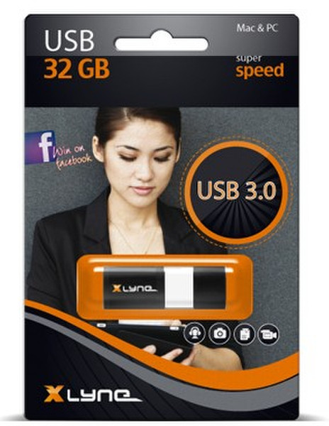 xlyne 32GB USB3.0 Wave 32GB USB 3.0 Schwarz, Weiß USB-Stick