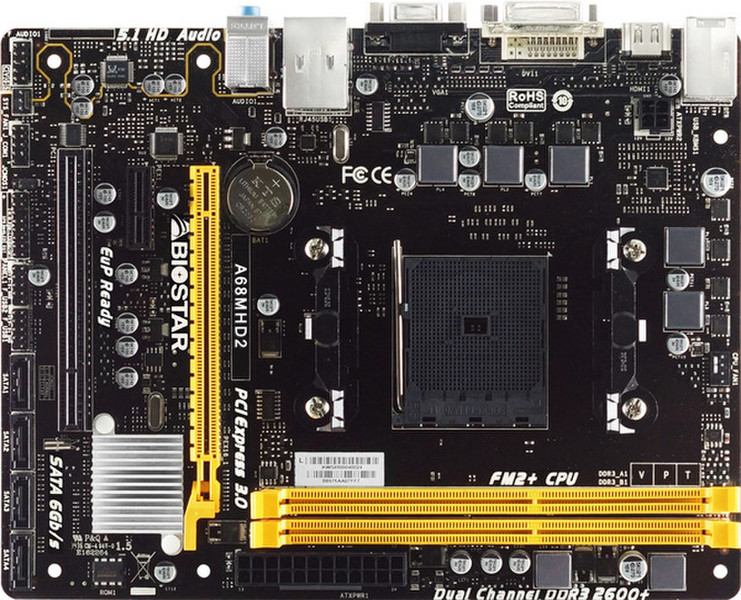 Biostar A68MHD2 AMD A68H Socket FM2+ Micro ATX motherboard