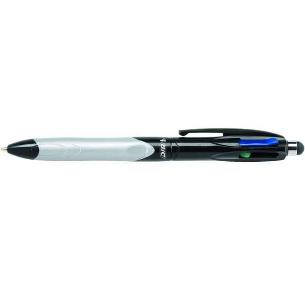 BIC 4 colours grip stylus doos met 12 stuks Clip-on retractable ballpoint pen Черный, Синий, Зеленый, Красный 12шт