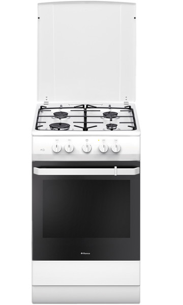 Hansa FCMW53009 Freistehend Gas hob A-20% Schwarz, Weiß Küchenherd