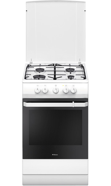 Hansa FCGW53009 Freistehend Gas hob Schwarz, Weiß Küchenherd