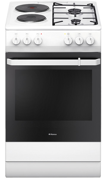 Hansa FCMW54009 Freestanding Combi hob A-20% Black,White cooker