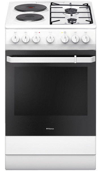 Hansa FCMW59119 Freestanding Combi hob A-20% Black,White cooker