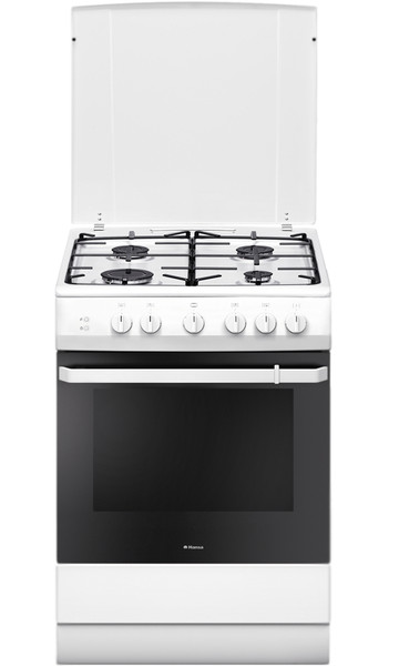 Hansa FCGW61109 Freistehend Gas hob Schwarz, Weiß Küchenherd