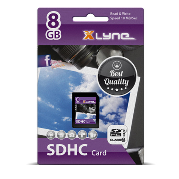 xlyne SDHC 8GB Class10 8GB SDHC Class 10 memory card