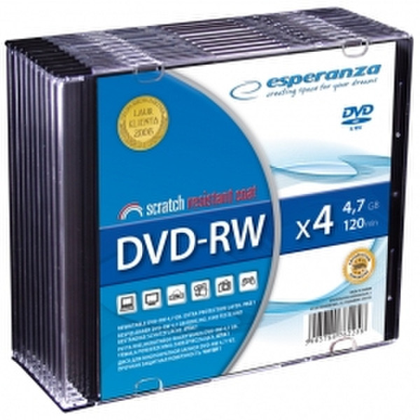 Esperanza 1012 4.7ГБ DVD-RW 10шт чистый DVD