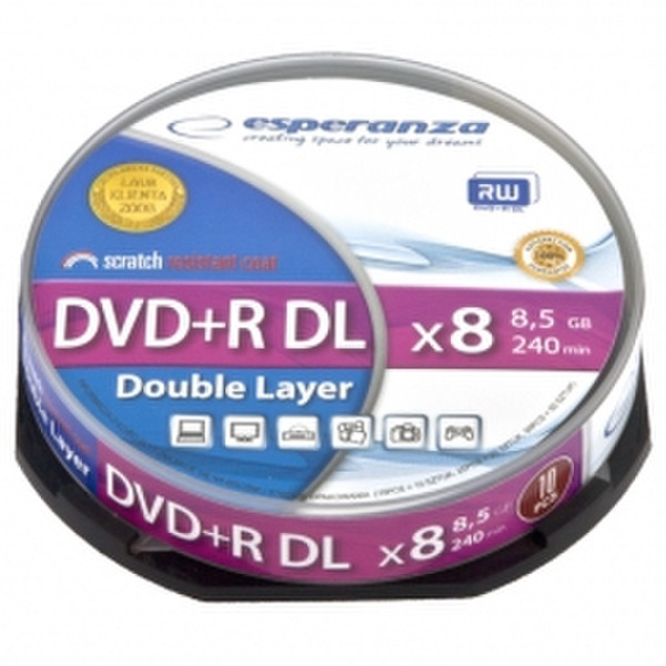 Esperanza 1245 8.5ГБ DVD+R DL 10шт чистый DVD