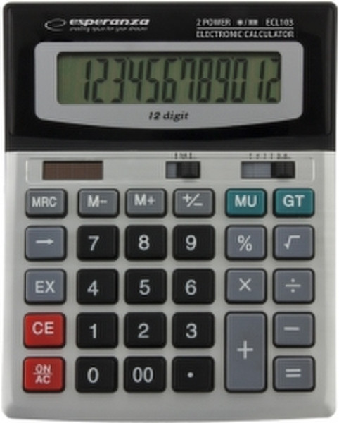 Esperanza ECL103 Desktop Basic calculator Schwarz, Grau Taschenrechner