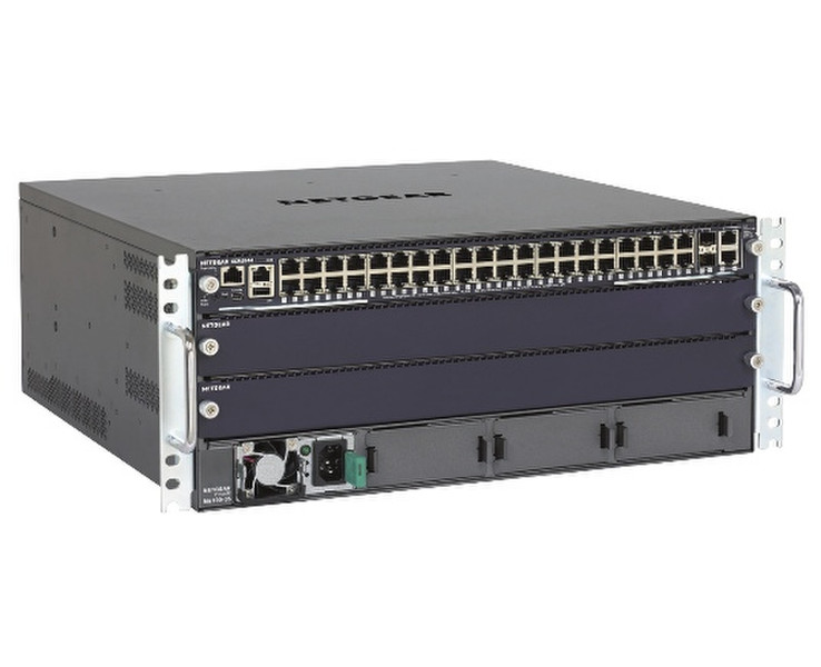 Netgear M6100-44G3-POE+ Managed network switch Gigabit Ethernet (10/100/1000) Power over Ethernet (PoE) 4U Черный, Серый