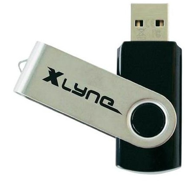 xlyne Swing 4GB 4ГБ USB 2.0 Черный, Нержавеющая сталь USB флеш накопитель