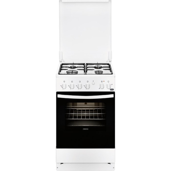 Zanussi ZCK54001WA Freestanding Gas hob A Black,White