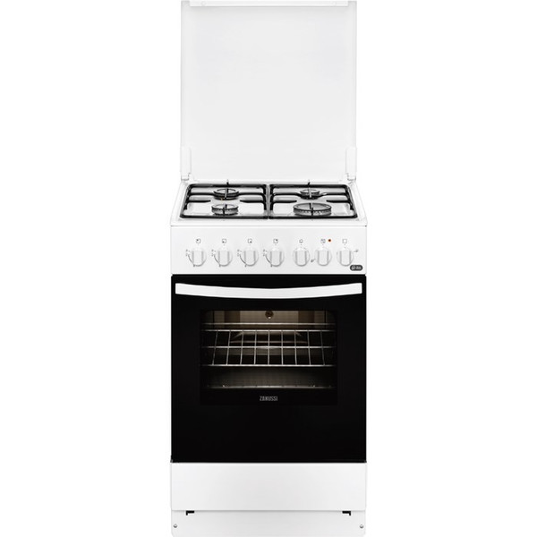 Zanussi ZCK24201WA Freistehend Gas hob A Schwarz, Weiß