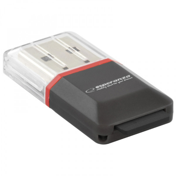 Esperanza EA134K USB 2.0 Black,Silver,Transparent card reader