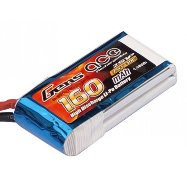 Gens ace B-30C-160-2S1P Lithium Polymer 160mAh 7.4V rechargeable battery