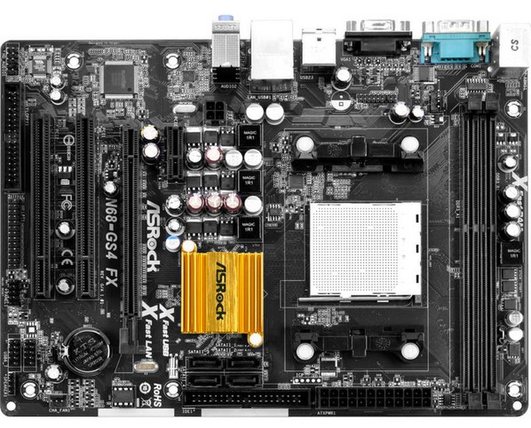 Asrock N68C-GS4 FX NVIDIA nForce 630a Socket AM3+ Микро ATX материнская плата