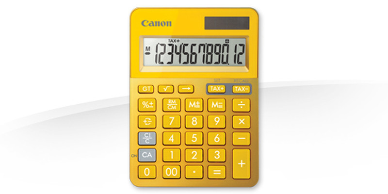 Canon LS-123K Настольный Базовый калькулятор Металлический, Желтый