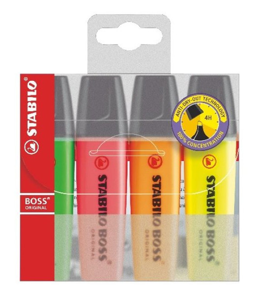 Stabilo BOSS Green,Orange,Pink,Yellow 4pc(s) marker