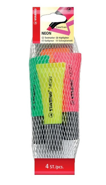 Stabilo Neon Green,Orange,Pink,Yellow 4pc(s) marker