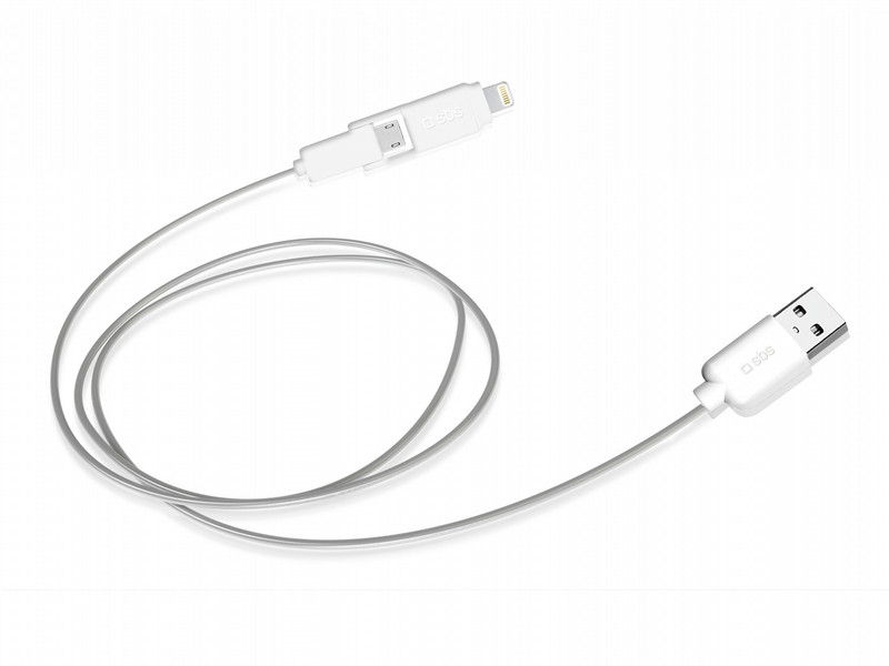 SBS 1.0m USB A – Lightning /Micro USB B