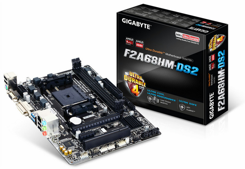 Gigabyte GA-F2A68HM-DS2 AMD A68H Socket FM2+ Микро ATX материнская плата