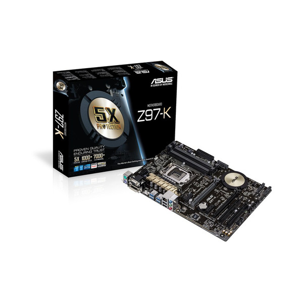 ASUS Z97-K Intel Z97 Socket H3 (LGA 1150) ATX motherboard