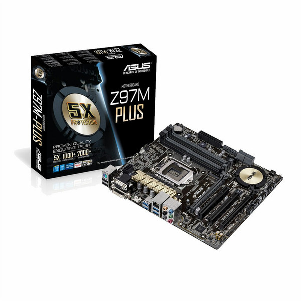 ASUS Z97M-PLUS Intel Z97 Socket H3 (LGA 1150) Micro ATX motherboard