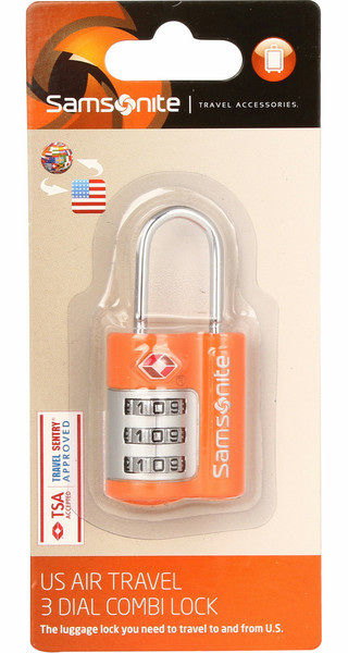 Samsonite U2396106 Luggage combination lock Stahl Orange Kofferschloss