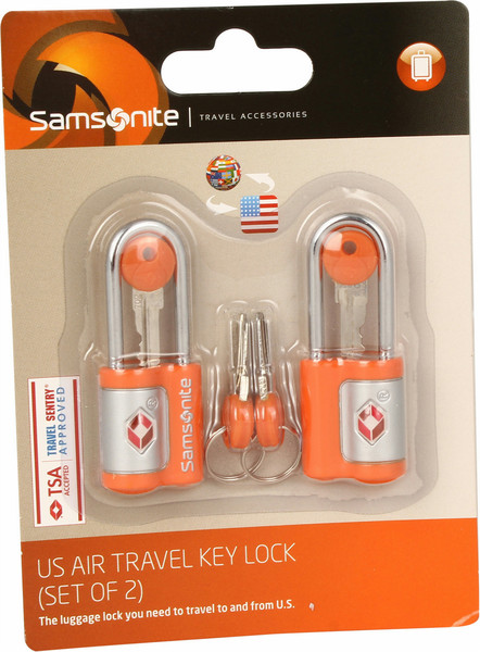 Samsonite U2396108 Luggage padlock Kunststoff, Stahl Orange Kofferschloss