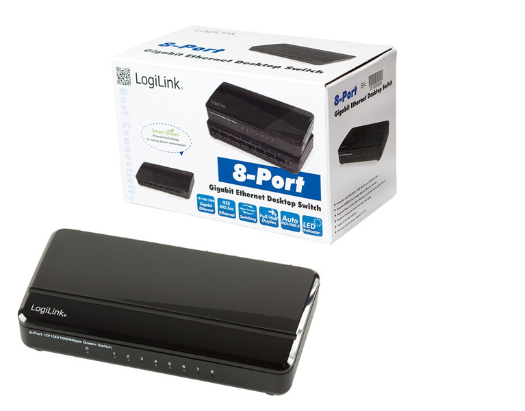 LogiLink NS0106 Неуправляемый L2 Gigabit Ethernet (10/100/1000) Черный сетевой коммутатор