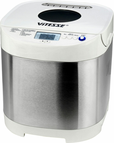 ViTESSE VS-427 Stainless steel,White 650W bread maker