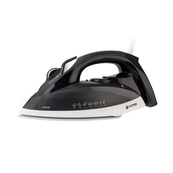 Vitek VT-1214 BK Dry & Steam iron Ceramic soleplate 2200W Schwarz, Weiß Bügeleisen