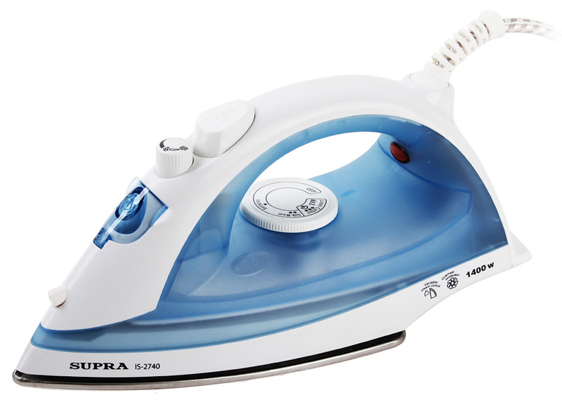 Supra IS-2740 Dry & Steam iron Stainless Steel soleplate 1400W Blue,White iron