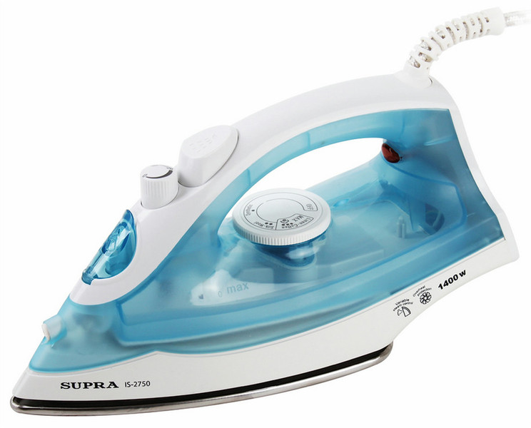 Supra IS-2750 Dry & Steam iron Stainless Steel soleplate 1400W Blue,White iron