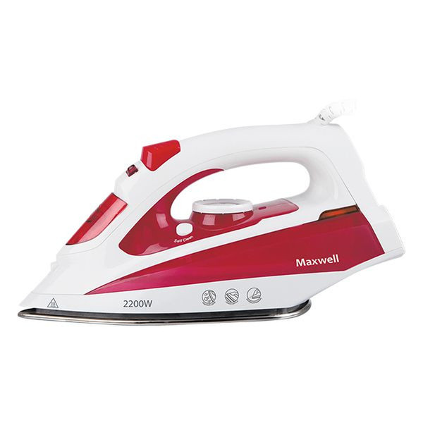 Maxwell MW-3045 R Dry & Steam iron Stainless Steel soleplate 2200W Rot, Weiß