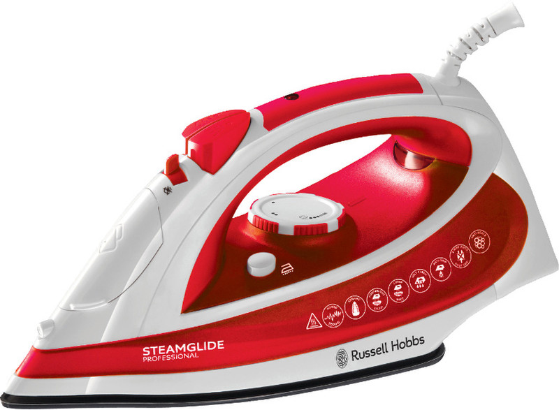 Russell Hobbs Steam Glide Ultra Dry & Steam iron Ceramic soleplate 2600W Red,White