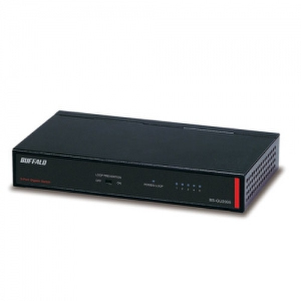 Buffalo BS-GU2005 ungemanaged Gigabit Ethernet (10/100/1000) Schwarz Netzwerk-Switch