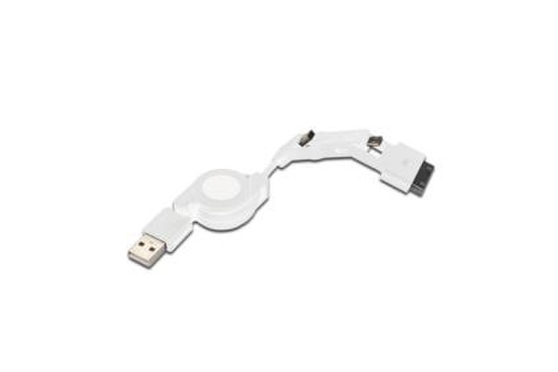 ASSMANN Electronic USB-A - USB Micro-B+Apple 30-pin, m-m, 0.75m