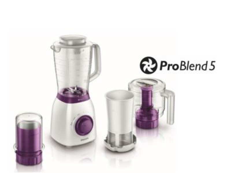 Philips Viva Collection HR2166/00 Tabletop blender 2L 600W Violet,White blender