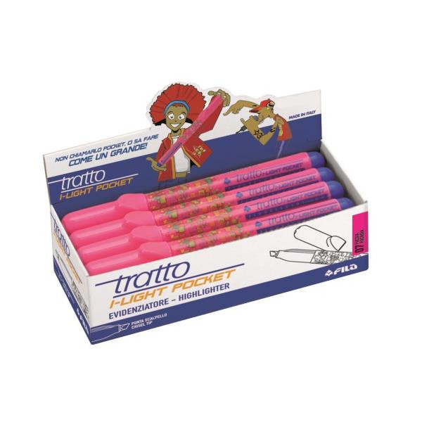 Tratto I-Light Pocket Скошенный наконечник Розовый 12шт маркер