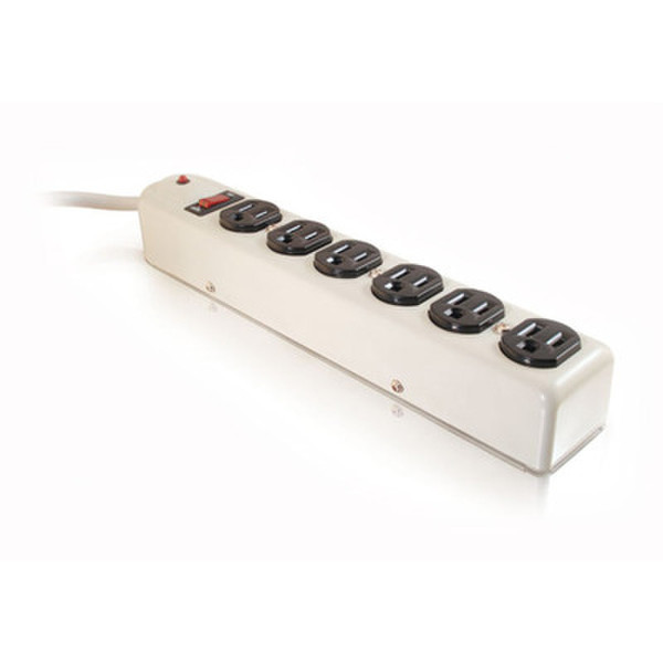 C2G 6 Outlet Metal Surge Suppressor / Horizontal Plugs 6розетка(и) 125В 1.2м Бежевый сетевой фильтр