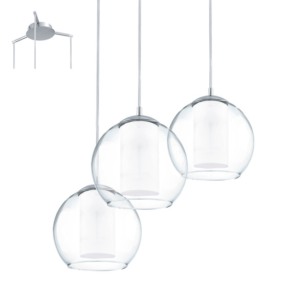 Eglo BOLSANO Surfaced E27 Chrome,Mirror,White suspension lighting