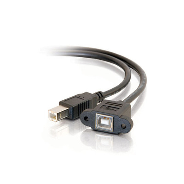 C2G 2ft USB 2.0 B Female to B Male Panel Mount Cable 0.60м USB B USB B Черный кабель USB