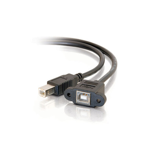 C2G 6in USB 2.0 B Female to B Male Panel Mount Cable 0.15m USB B USB B Schwarz USB Kabel