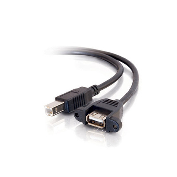 C2G 2ft USB 2.0 A Female to B Male Panel Mount Cable 0.6м USB A USB B Черный кабель USB