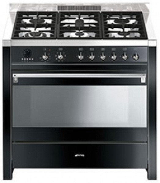 Smeg CS19NLN-7 Freistehend Gas hob A Schwarz Küchenherd