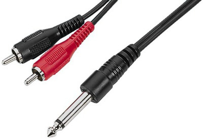 IMG Stage Line 3m, 6.3mm - 2xRCA 3m 2 x RCA 6.35mm Black