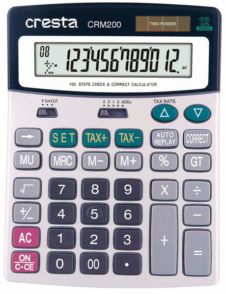 Cresta CRM200 Desktop Basic calculator Black,Grey calculator