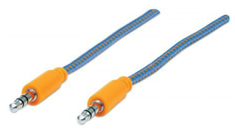 Manhattan 352802 1м 3,5 мм 3,5 мм Синий, Оранжевый аудио кабель