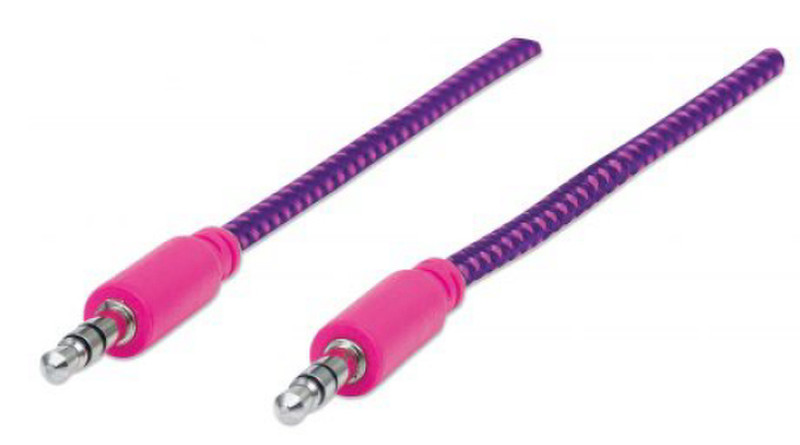 Manhattan 352826 1м 3,5 мм 3,5 мм Розовый, Пурпурный аудио кабель