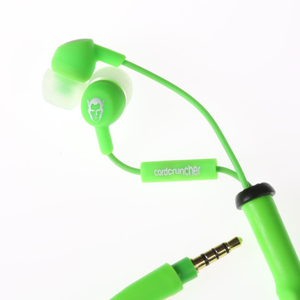 Cord Cruncher CORDCRUNCHER-MIC-GG In-ear Binaural Green mobile headset